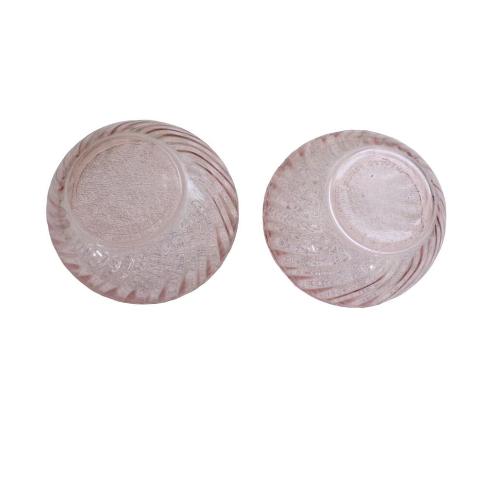 Vintage Arcoroc France Pink Rosaline Swirl Small Bowls Set Of 2 Glass Bowls - Picture 3 of 3